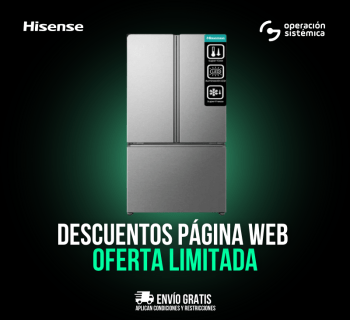 Nevecon Hisense no frost hisense, los mejores precios con operación sistémica.