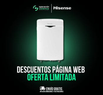 Aire Acondicionado Hisense Portatil AP-12CW1RNPS20, en operación sistémica todo al mejor precio.