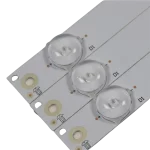 Detalle del Kit de Barras LED compatible con televisores LG modelos 32LJ550D, 32LJ501D y 32LJ500D, mostrando lentes de difusión de luz.