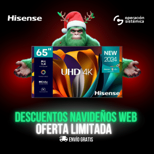 Hisense Televisor 65" Smart 65A6N, en operación sistémica, todo al mejor precio.