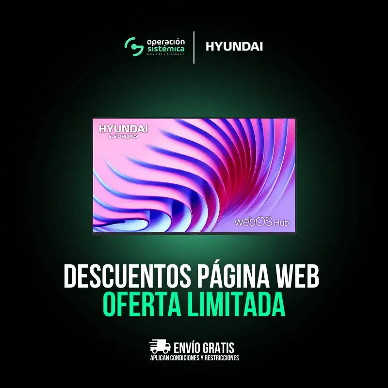 Promoción Smart TV Hyundai HYLED5022W4KM 50" 4K UHD con webOS Hub.