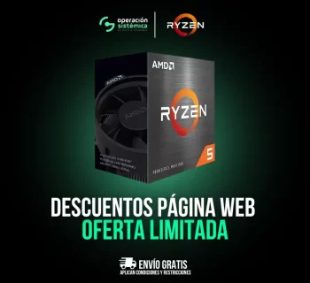 Promoción del procesador AMD Ryzen 5 5600X con descuentos en Operación Sistémica.