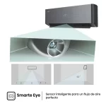 Smart Eye del aire acondicionado Hisense Energy Pro Inverter 12.000 BTU, ajusta el flujo de aire automáticamente para máxima eficiencia y confort.