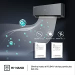 Aire acondicionado Hisense Energy Pro Inverter 12.000 BTU con tecnología HI-NANO, elimina el 93.54% de partículas como PM2.5, H1N1 y bacterias E. coli.