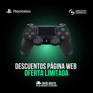 Control PS4 en su diseño original, destacando ergonomía y botones clásicos, con descuentos limitados y envío gratis.