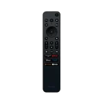 Vista frontal del control remoto Sony RMF-TX820U con accesos directos a Netflix, Disney+ y más.