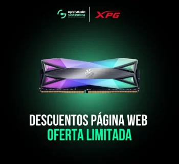 Promoción de la memoria RAM XPG Spectrix D60G 8GB DDR4 3200MHz con descuentos en Operación Sistémica.