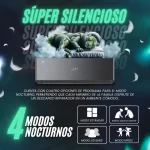 Aire acondicionado Hisense Energy Pro X Inverter 12000 BTU con modo súper silencioso y 4 modos nocturnos para un descanso confortable.