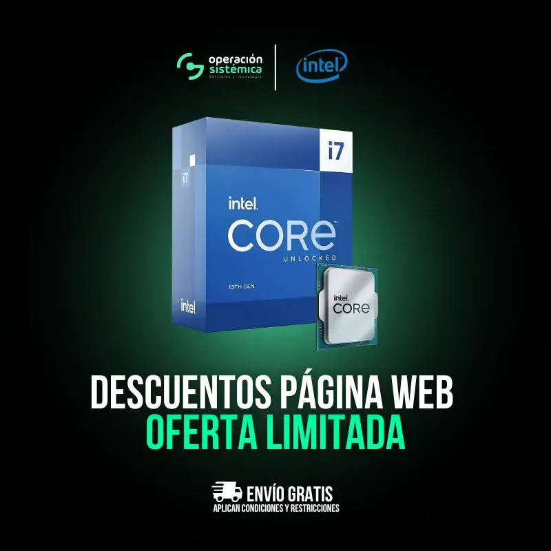 Promoción del procesador Intel Core i7-13700K con descuentos en Operación Sistémica.