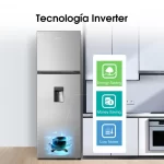 Vista de la nevera Hisense Frost 250 litros RT1N250NMD con tecnología Inverter para ahorro energético, bajo ruido y mayor eficiencia.