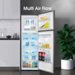 Vista del sistema Multi Air Flow en la nevera Hisense Frost 250 litros RT1N250NMD, diseñado para mantener los alimentos frescos con enfriamiento uniforme.