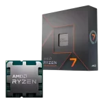 AMD Ryzen 7 7700X junto a su caja en presentación premium