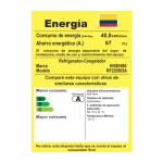 Etiqueta de consumo energético del nevecon Hisense BCD625