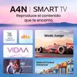 Televisor Hisense 32A4N con Smart TV y plataforma VIDAA.