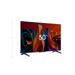 Dimensiones del televisor Hisense 50Q6N de 50 pulgadas con diseño delgado.