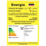 Etiqueta de eficiencia energética de la lavadora Hisense WT5K1623DT.