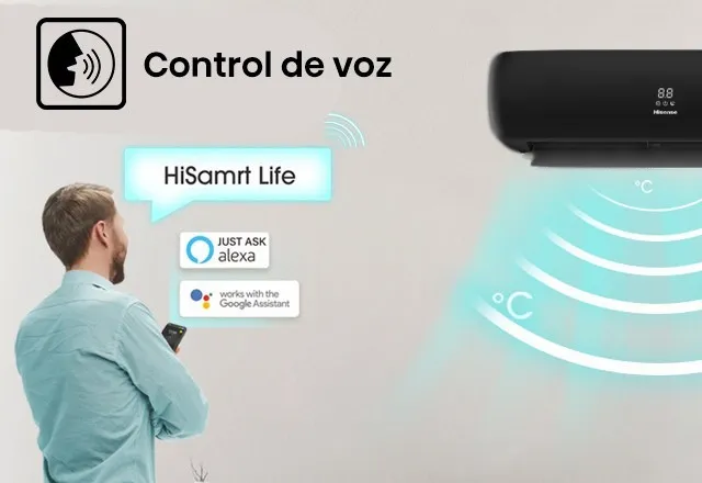 aire acondicionado hisense control voz alexa google multi airflow