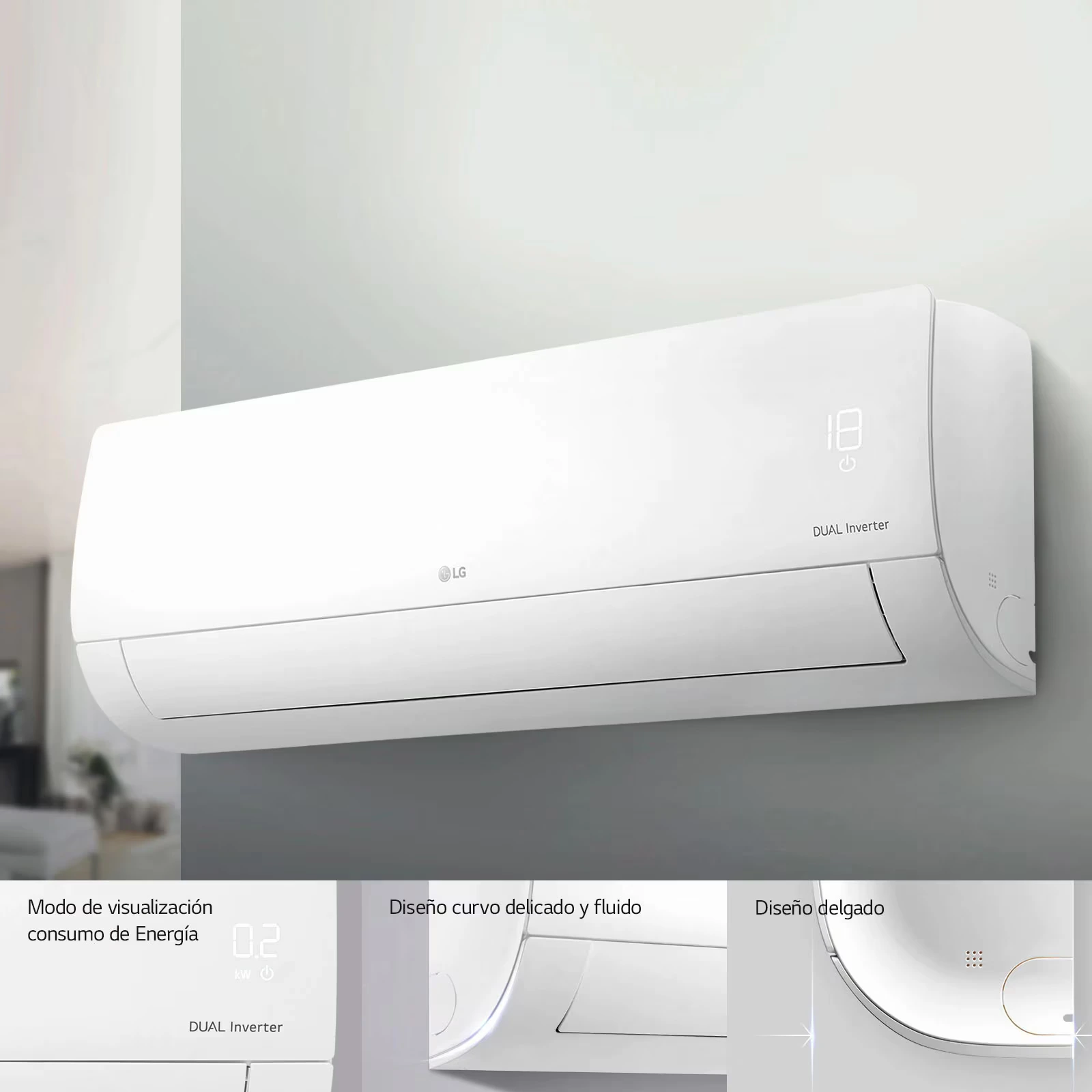 aire acondicionado lg 18000btu vm182c7 diseno curvo Revestimiento anticorrosivo